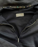 Studded Destroyed Thermal Lined Hoodie