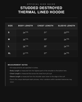 Studded Destroyed Thermal Lined Hoodie
